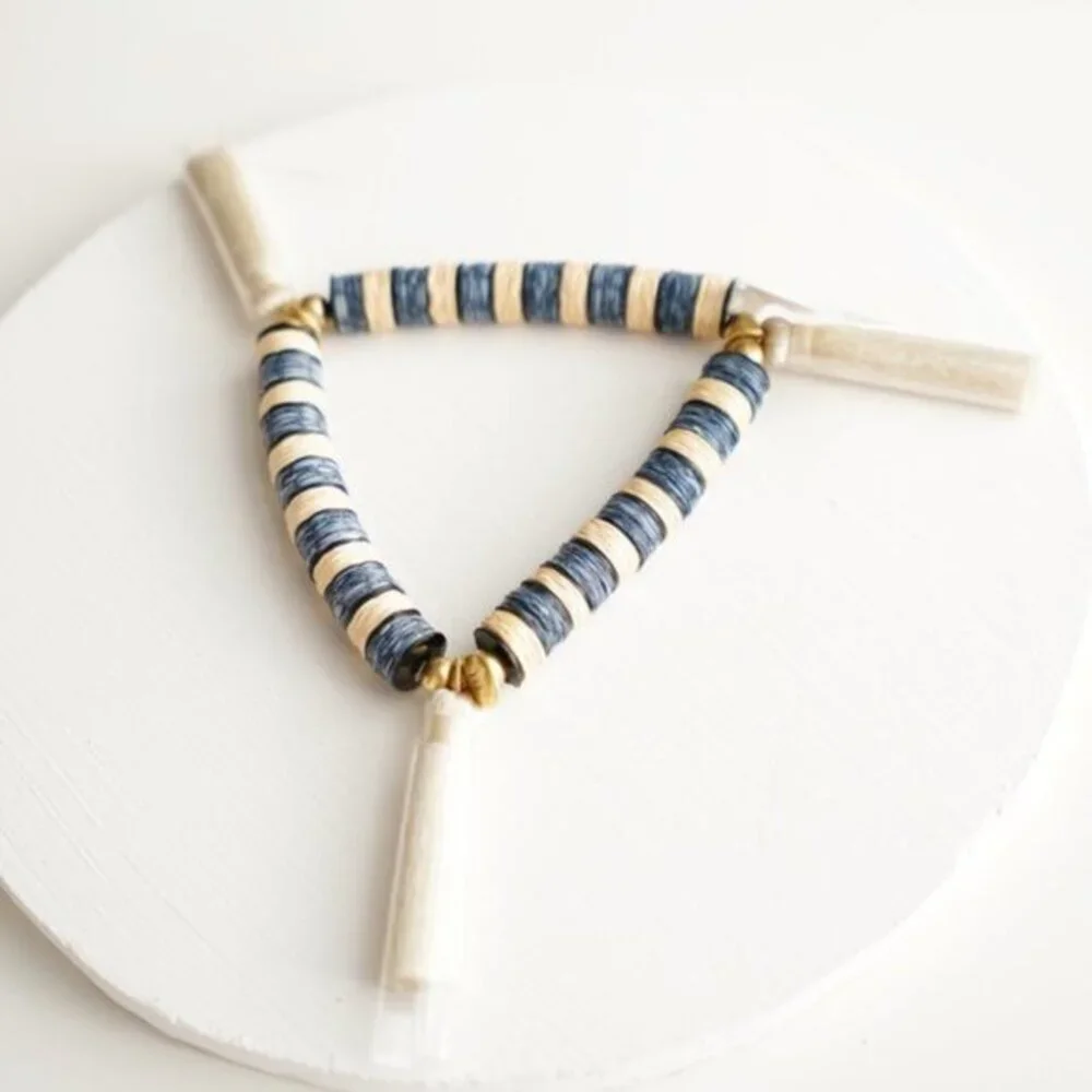 Madewell Blue Stacked Sequins Bracelet